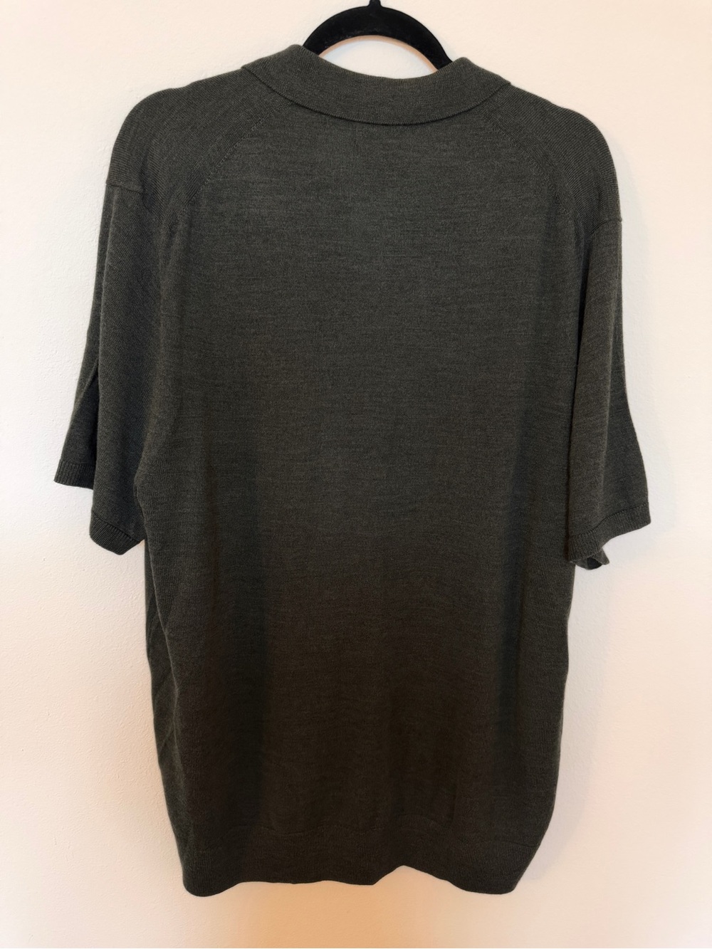 NWT J.Crew Charcoal Gray Merino Wool Blend Knit Short Sleeve Polo XXL - Picture 4 of 6
